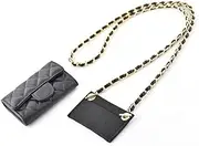 LinerLink Conversion Kit (Insert+Chain) for Chanel Card Holder Wallet On Chain, Handmade Conversion Kit for CF Classic Wallet Purse, DIY Conversion Kit for CC CF Tri-fold Wallet, Gold Chain, 100cm