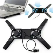 Ultra Small Folding Usb Dual Fan Cooler Cooling Pad Stand For Pc Computer Black Laptop Cooling Pads