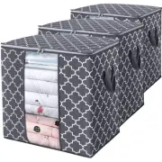 WISELIFE Storage Bags [3 Pack/100L] Large Blanket Clothes Organization and St...