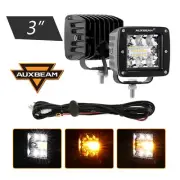 AUXBEAM 3 INCH LED WORK LIGHT BAR PODS DRIVING FLOOD FOR POLARIS RZR XP 1000 ATV