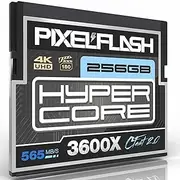 PixelFlash CFast Card - 256GB CFast 2.0 Card - 3600X HyperCore 565MB/s SATA3 VPG180 C Fast Card Compatible w/DSLR Cinematic Video & Photo Cams - Lab Tested & Certified Flash Memory 256 GB, 2023 Model