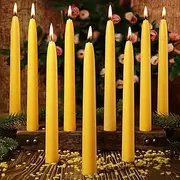 9 in Beeswax Taper Candles,6 Pack Dripless Pure Beeswax Candle Sticks,10 Hours Long Burning Natural Bees Wax Candles for Home,Unscented Smokeless Tapered Candlesticks for Dinner