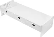 jojofuny Desktop Monitor Riser with Ergonomic Computer Stand for Office Desk Organization Elevates Monitor Height Convenient Storage for Keyboard and Essentials Stylish Design