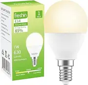 7W Light Bulb E14 FRESHIN LED Light 60 Watt Equivalent Light Bulbs 4000K Nature White 630lm, Non-Dimmable, No Flicker, Long Lasting (Globe 1 Pack)