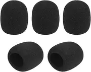 zolyet 5pcs Handheld Microphone Windscreens Mic Foam Covers Compatible with Standard -Type Microphones for KTV Karaoke DJ Black