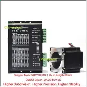 Stepper Motor 57BYG250B 1.2 N.m Length 56mm + Microstep Driver DM542 4.2A 20-50V