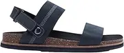 Mens Hush Puppies Cobber Black Sandals Slip On Leather Flip Flop 9 Standard Flip-Flop