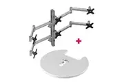 Atdec AWMS-6-13717 Hex Monitor Mount + 750mm Post / 12kg (26.5lb) Flat Screens, 10kg (22lb) Curved Screens + Grommet Clamp Desk Fixing, Silver