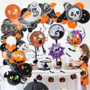 Halloween Balloon Arch Kit, Garland, Foil/Latex Balloons for air or helium