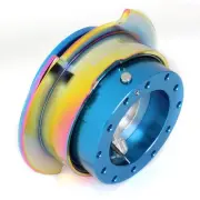 NRG Aluminum Steering Wheel Quick Release Kit Gen 2.5 Blue Body/Neo Chrome Ring