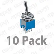 10 PACK - DPDT (ON/ON) SUB-MINI TOGGLE SWITCH 3A-125V / 1A-250V # SMT3-10PK