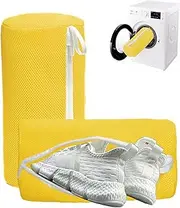 Shoe Bag Washing Machine Shoe Wash Bag Mesh Durable and Reusable Wash Bag Travel Organiser Bag (Yellow)