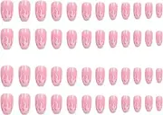 CRILSTYLEO 48pcs Decorative Manicure Nail Tips False Nail Tips Wearable Fake Nail Decors