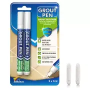 Twin Pack White Grout Pen - Designed for restoring tile grout in bathrooms & kit