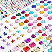 1510+ Pcs Gem Stickers,5 Sheets Jewels Stickers Rhinestone,Multicolore and Assorted Size,DIY Self Adhesive Bling Gems for for Arts