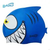 在飛比找momo購物網優惠-【SAEKO】兒童造型矽膠泳帽 小丑魚 鯊魚 CSP5