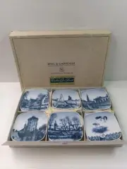 SET OF SIX BING & GRONDAHL SMALL PLATES COASTERS With Box