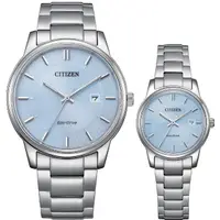 在飛比找momo購物網優惠-【CITIZEN 星辰】冰河藍 光動能情侶手錶 對錶 送行動