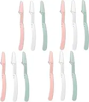 TDGBIH 12 Pcs Face Razor Shaper Folding Eyebrow Razor Dermaplaning Blades Eyebrow Razor Shaper for Women Men Facial Hair Peach Fuzz Remover