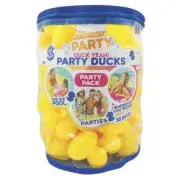 Banzai Floating Party Yellow Plastic Mini Ducks 50 Pack Pool Fun for All Ages!