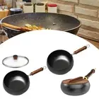 Nonstick Wok Cooking Wok Wood Handle Gas Cookware Induction Cooker Chinese Stir