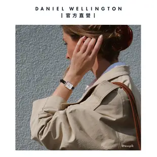 【Daniel Wellington】DW 手錶 對錶禮盒 Quadro Sheffield 經典黑皮革方錶 情人對錶