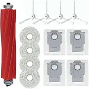 13 Pack Accessories Kit Replacement for Roborock P10/ Roborock Q Revo Robot Vacuum Cleaner, 1 Main Brush, 4 Side Brushes, 4 Dust Bag, 4 Mop Pads
