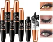 Emboadlie Mascara, Waterproof Silk Fibre Thick Lengthening Mascara, 10ml/0.34 Fl Oz Embroidery Mascara, 4D Silk Fiber Lash Mascara, Lengthening Thickening Softer Fuller Eyelashes Mascara(5PCS)