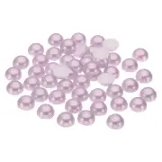 200Pcs Flatback Pearls Beads, 12mm Flatback Pearls, Light Purple
