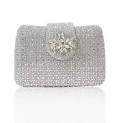 Sparkly Rhinestone Unique Evening Bag Women Floral Clutch Handbag Shoulder Bags