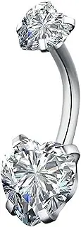 [Generic] Belly Button Ring Navel Rings Dangle Round Cubic Zirconia Screw Studs Barbell Piercings Sexy Jewelry