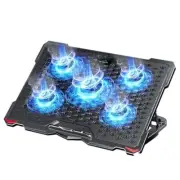 Laptop Cooling Pad 5 Fans Up to 17.3 Inch Heavy Notebook Cooler LED Blue