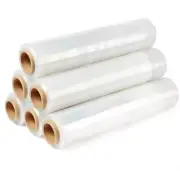 6 Rolls Clear Stretch Film 25um Pallet Carton Shrink Wrapping Roll 500mm x 400M
