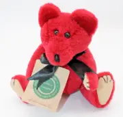 VTG 1995 Boyds Bears 8" Posable/Jointed "Jefferson" Red Bear W/Ribbon NWT