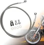 18"-20" Ape Hanger Sportster/Softail Front Brake Line Extended Hydraulic Hose Steel Braided for 2004-up Harley Iron XL883/1200 & 2018-up Softail non-ABS