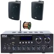 Pyle PDA69BU Bluetooth MP3/SD Home Amplifier Receiver, 2x 4" 200W Max Speakers