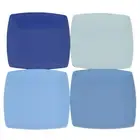 Gibson Home Dinner Plate Set of 4 Grayson Melamine 10.5-inch Square Blue