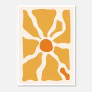 Galrie Vibrant Abstract Sunburst Geometric Art Print for Modern Home Decor, Poster Only, A4 21 x 30cm (8 x 12inch)