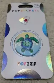 Popsockets Grip Stand w/ Swappable Top for Cell Phones Sea Turtle Tortuga - NEW