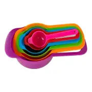 6PCS Colorful Plastic Kitchen Measuring Cups Spoons Sugar Cake baking new