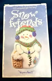 Longaberger Pottery Snow Friends Cookie Mold Snowball Snowmen 1999 New in Box
