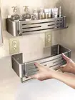 Bathroom Shelf Without Drilling Hanging Organizers Towel Rack Toiletries Storage