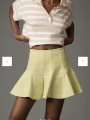 Anthropologie Maeve Skirty Godet Skort Green Size 2 Chartreuse $108