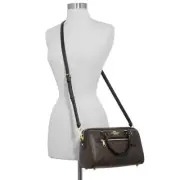 NEW Coach Brown Rowan Satchel In Signature Canvas Crossbody Bag F83607