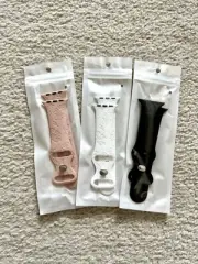 Floral Engraved Strap For Apple Watch Band 38, 40, 41mm Compatible Set Of 3 NEW