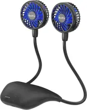 Ventilador de cuello de 10000 mAh, rotación de 360°, manos libres, portátil