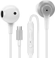 MAS CARNEY TH4 Wired USB Type C Headphones, USB C Earbuds, Earphones with Microphone for Samsung S20, Huawei P30 P40, Oppo, Honor, Google Pixel and Other Smartphones with Type-C Interface