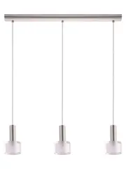Pharos 3 Light LED Pendant in Brushed Chrome with Clear Glass