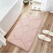 Non Slip Bath Mat Non-Slip Bath Mats Memory Foam Water Absorbent Floor Mat Kitchen Carpet Bedroom Area Rugs Living Room Doormats Bathroom Tapis Non Slip Mat (Color : Pink, Size : 40x60cm)