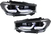 Pair Car Head Lamp Compatible For BMW G30 G38 Headlights 2018 2019 2020 530i 525i 540i 535i LED Headlight Projector Lens DRL Accessories(Right Hand Drive)